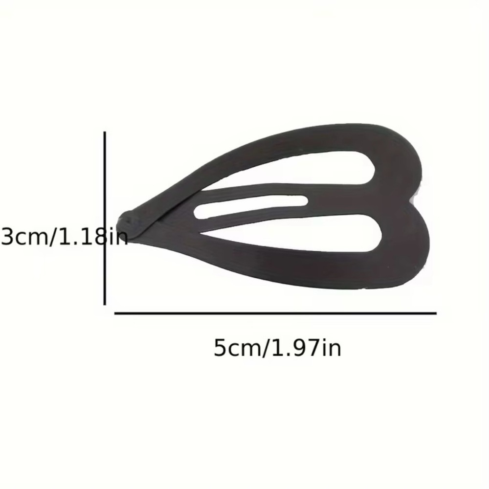 Set of 6 🖤Black Heart-Shaped Hair Clips - Picture 4 of 4